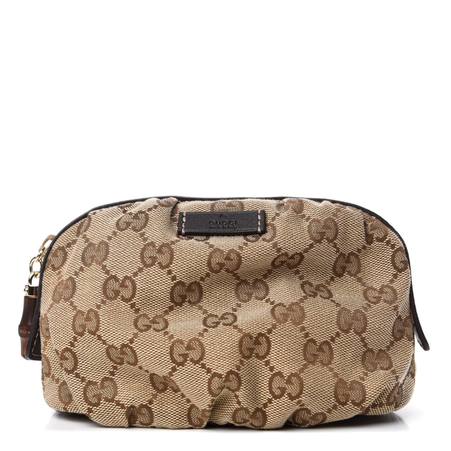 Gucci Monogram Medium Bamboo Cosmetic Case Dark Brown 1 of 7