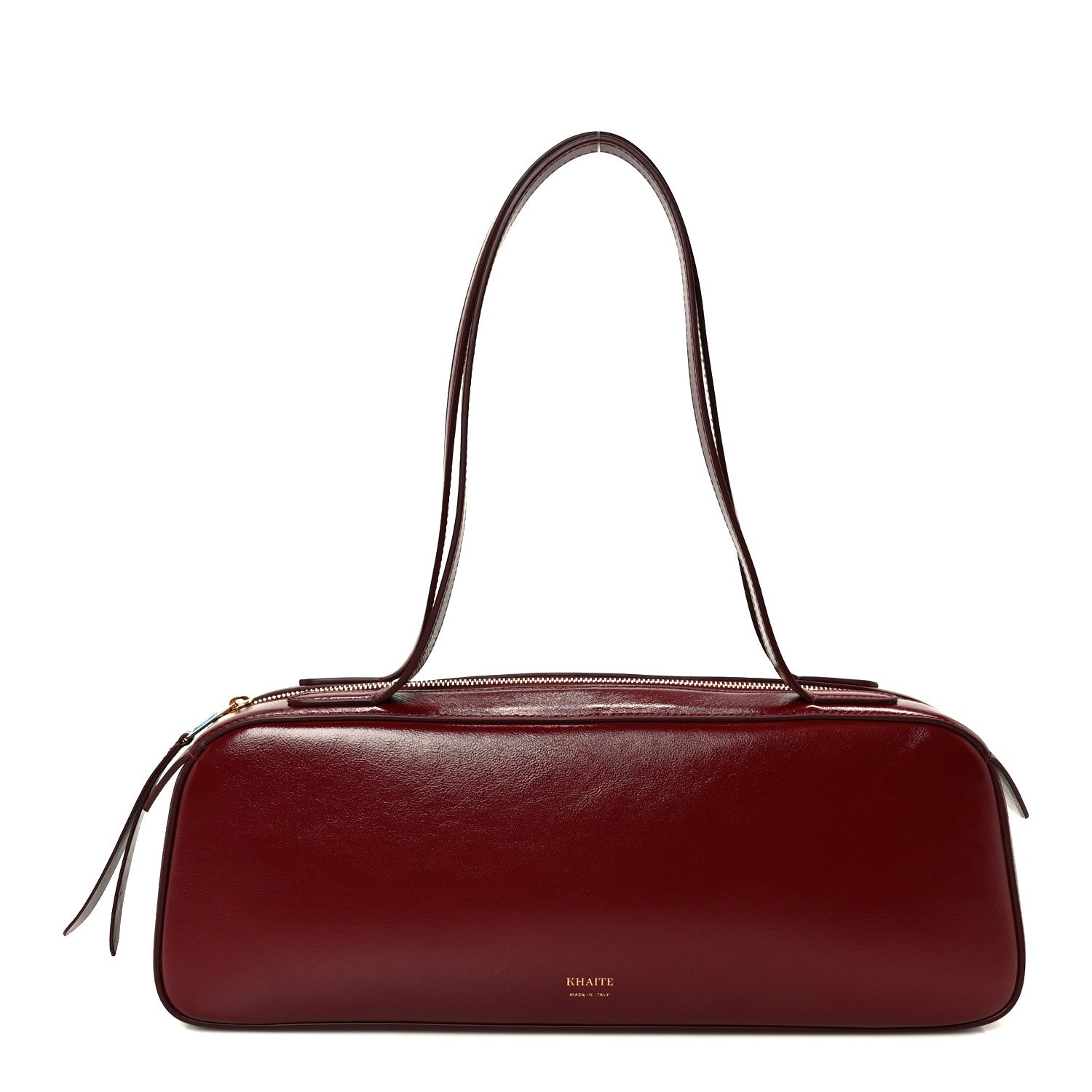 Khaite Crackle Patent Simona Shoulder Bag Oxblood 1878375