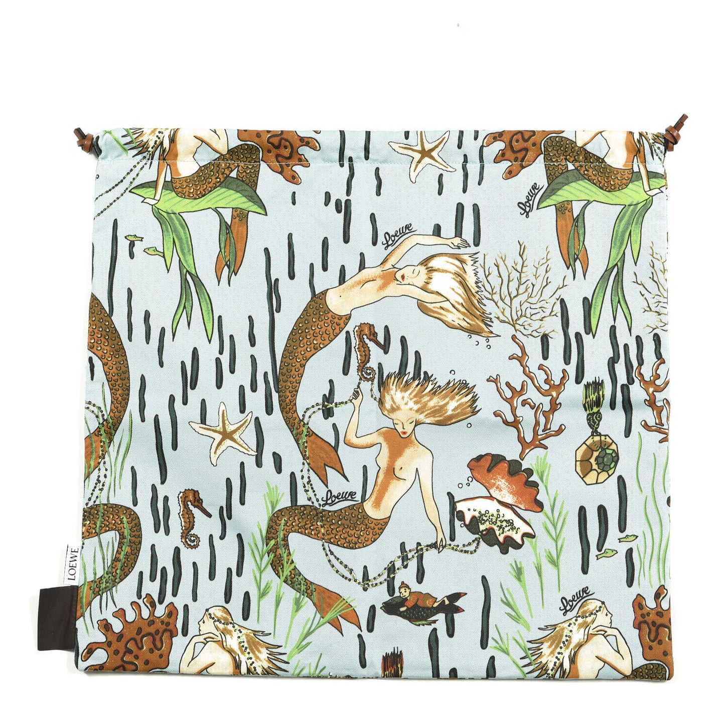 Canvas Mermaid Print Paula's Ibiza Small Drawstring Pouch