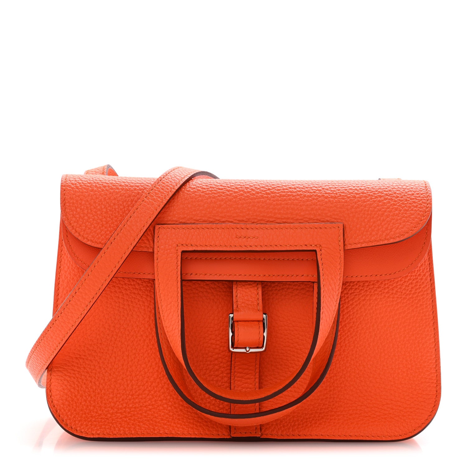 Hermes Taurillon Clemence Halzan 25 Orange Minium 1934852