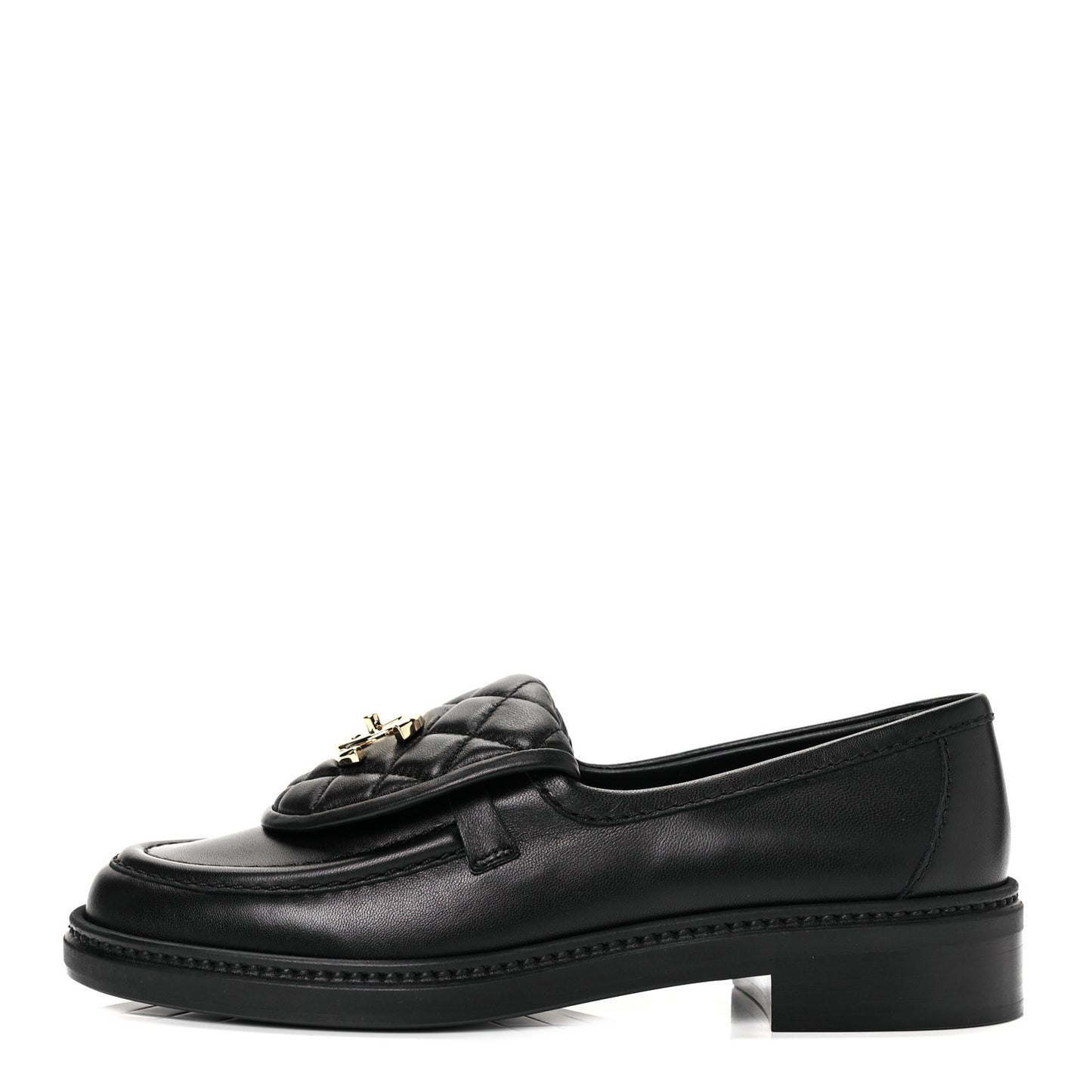 Lambskin Quilted CC Turnlock Loafers 36 Black