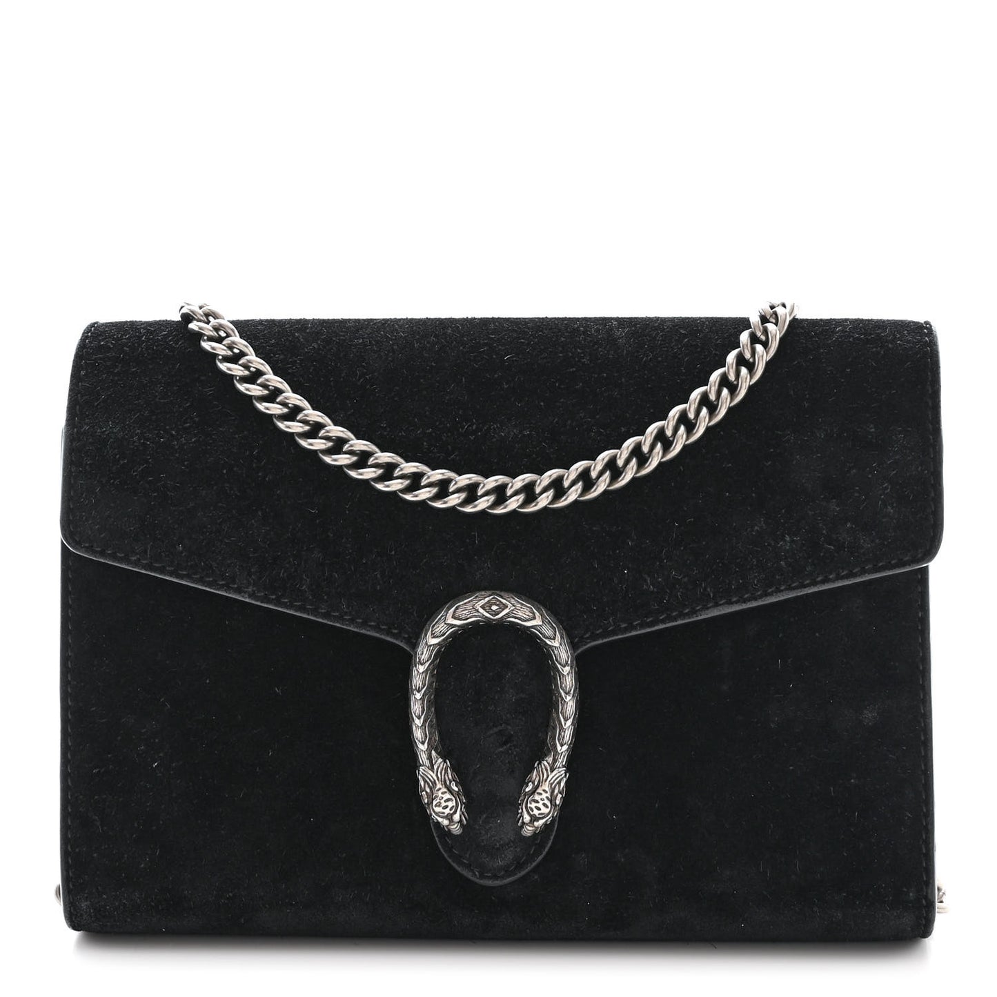 Suede Mini Dionysus Chain Wallet Black