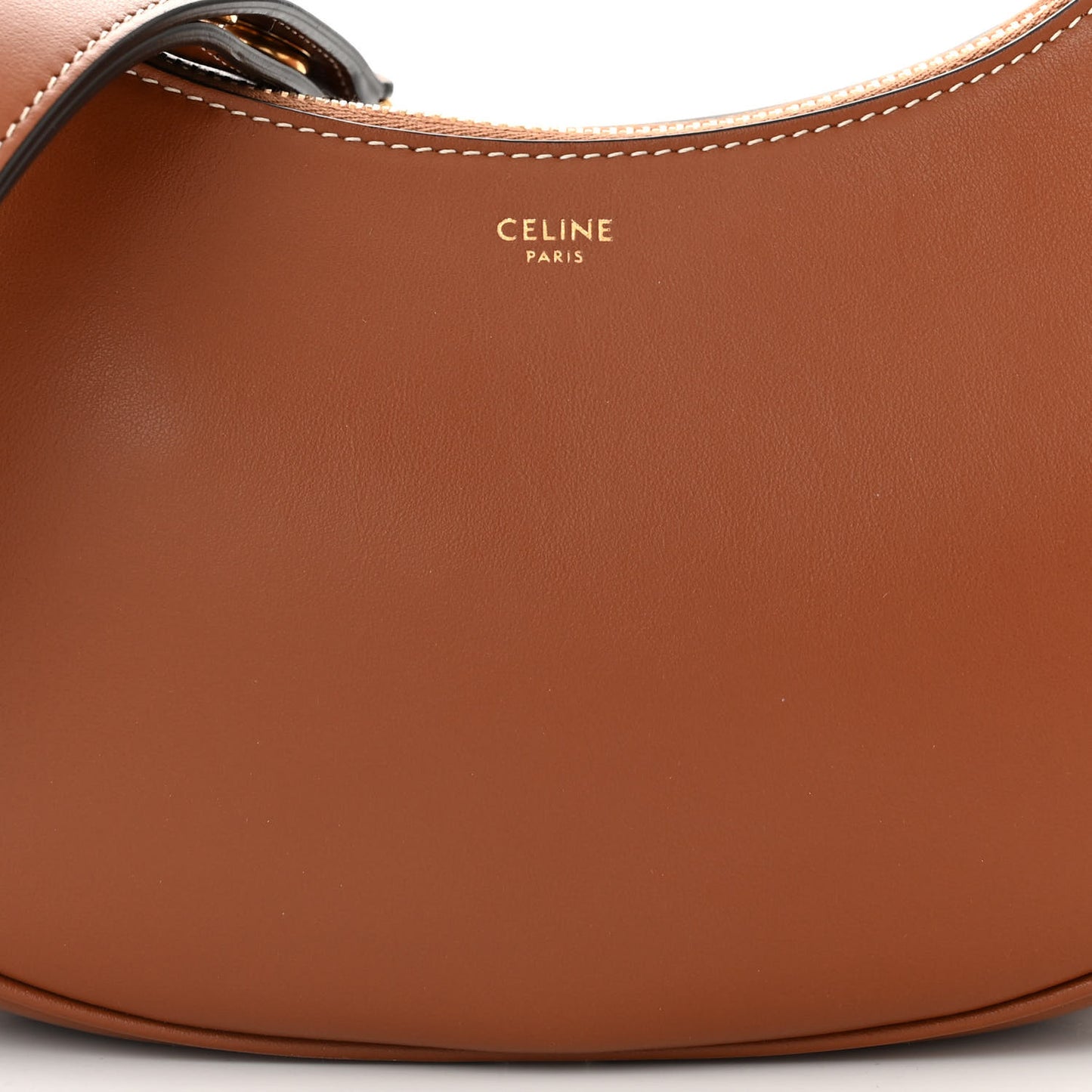 Smooth Calfskin Medium Strap Ava Shoulder Bag Tan