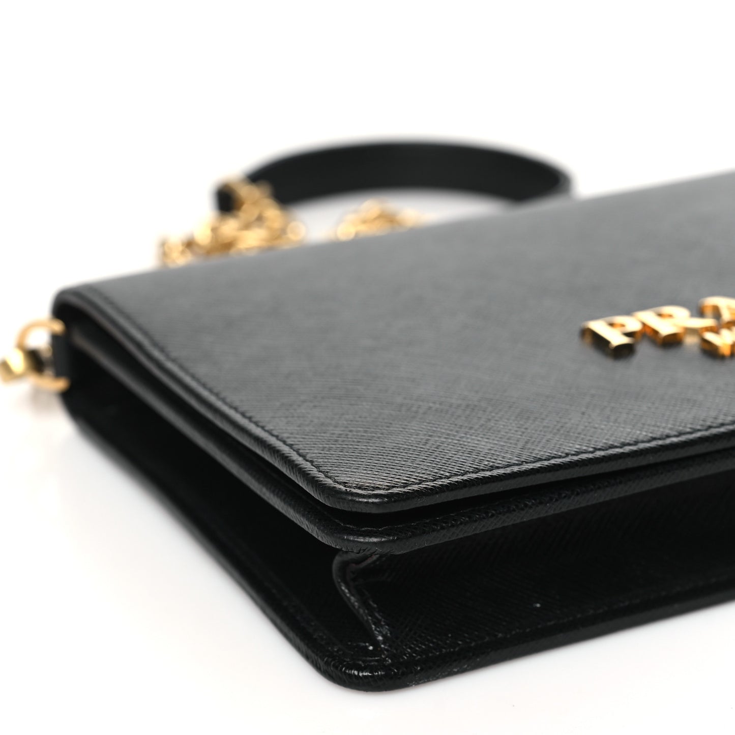 Saffiano Lux Mini Crossbody Bag Black