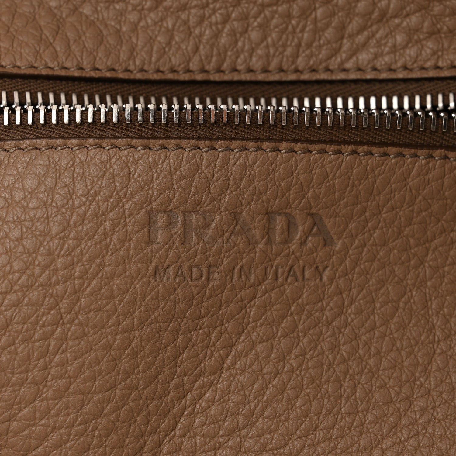 Prada Vitello Daino Embossed Logo Shopping Tote Noisette 6 of 10