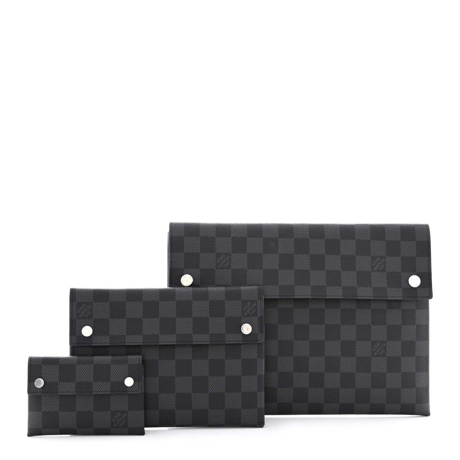 Louis Vuitton Damier Graphite Alpha Triple Pochette 2 of 15