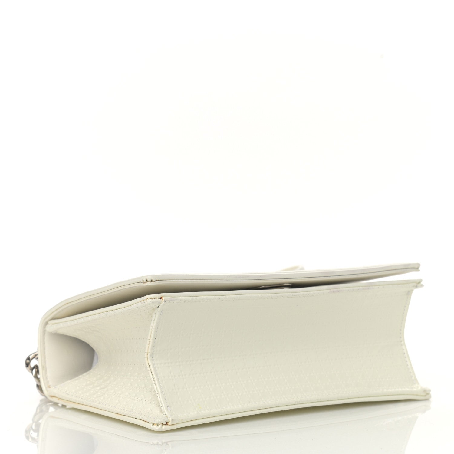 Christian Dior Patent Micro-Cannage Small Diorama Flap Bag White 4 of 16