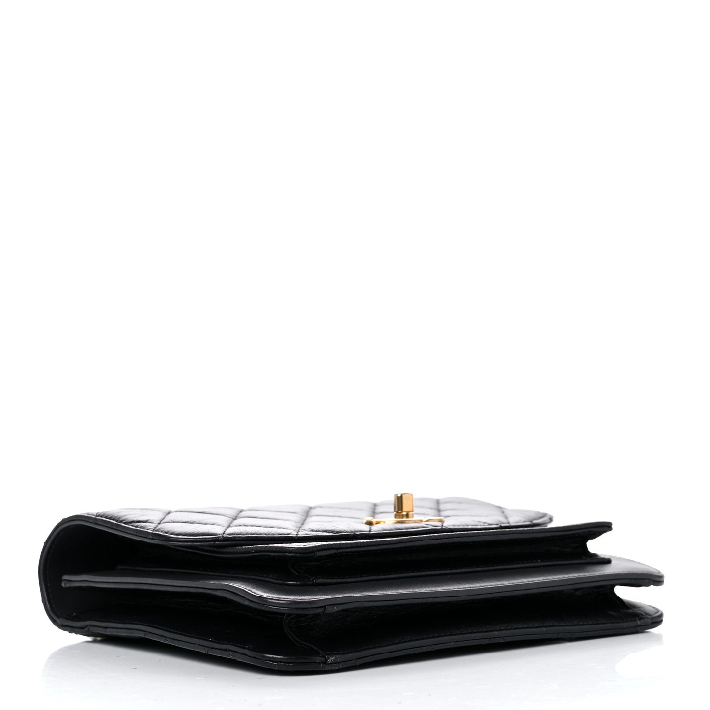 Calfskin Caviar Quilted Chain Handle Flap Black