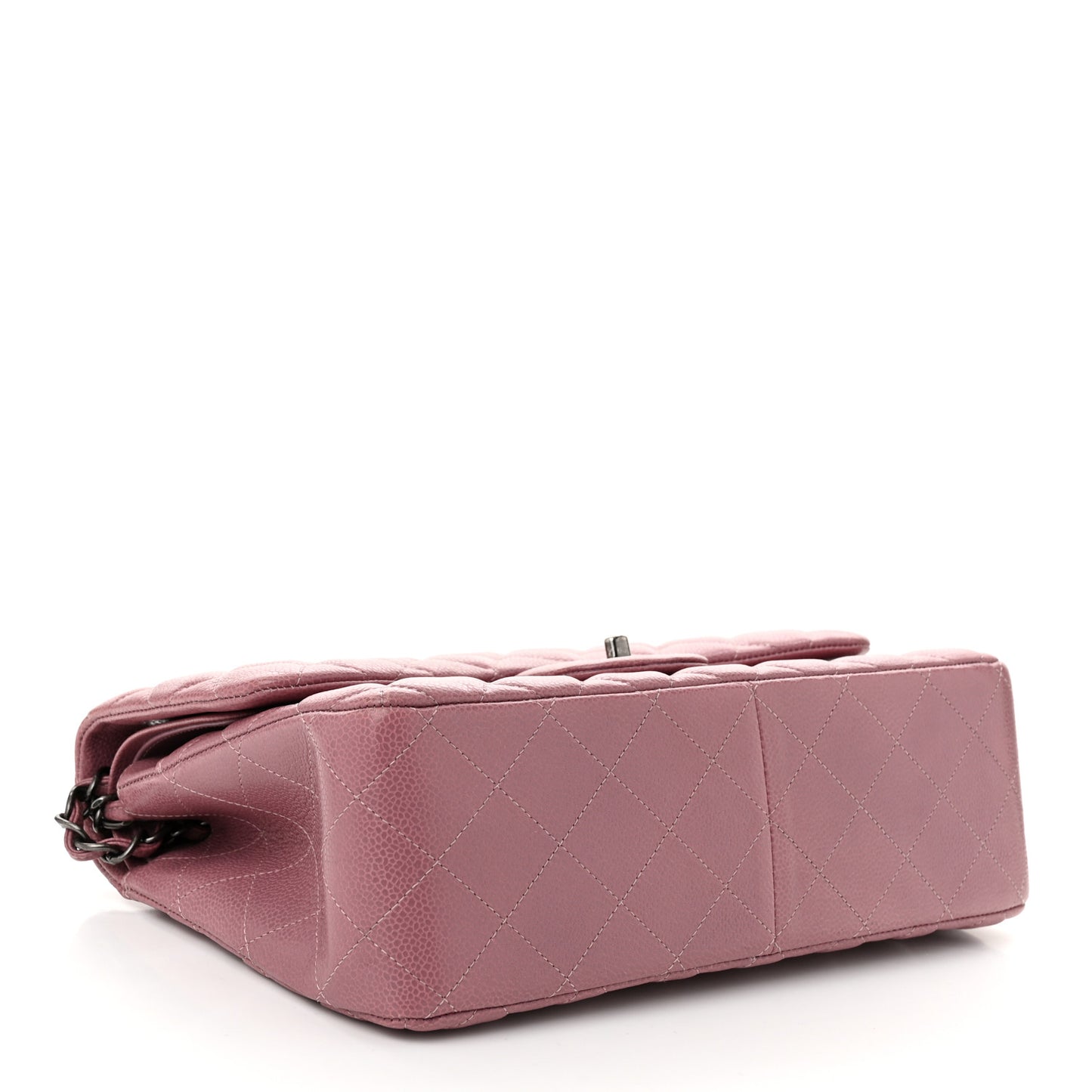 Caviar Quilted Jumbo Double Flap Light Purple