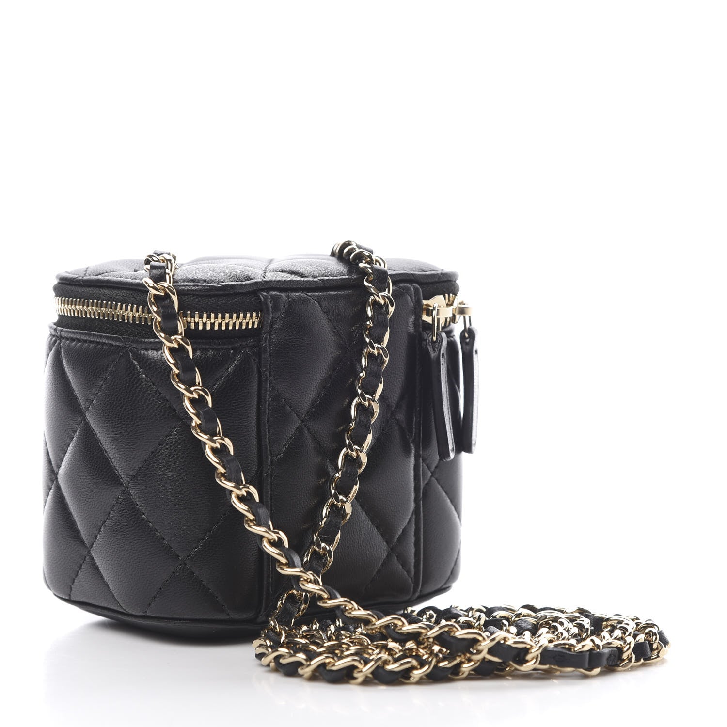 Chanel Lambskin Quilted Mini Vanity Case With Chain Black 3 of 11