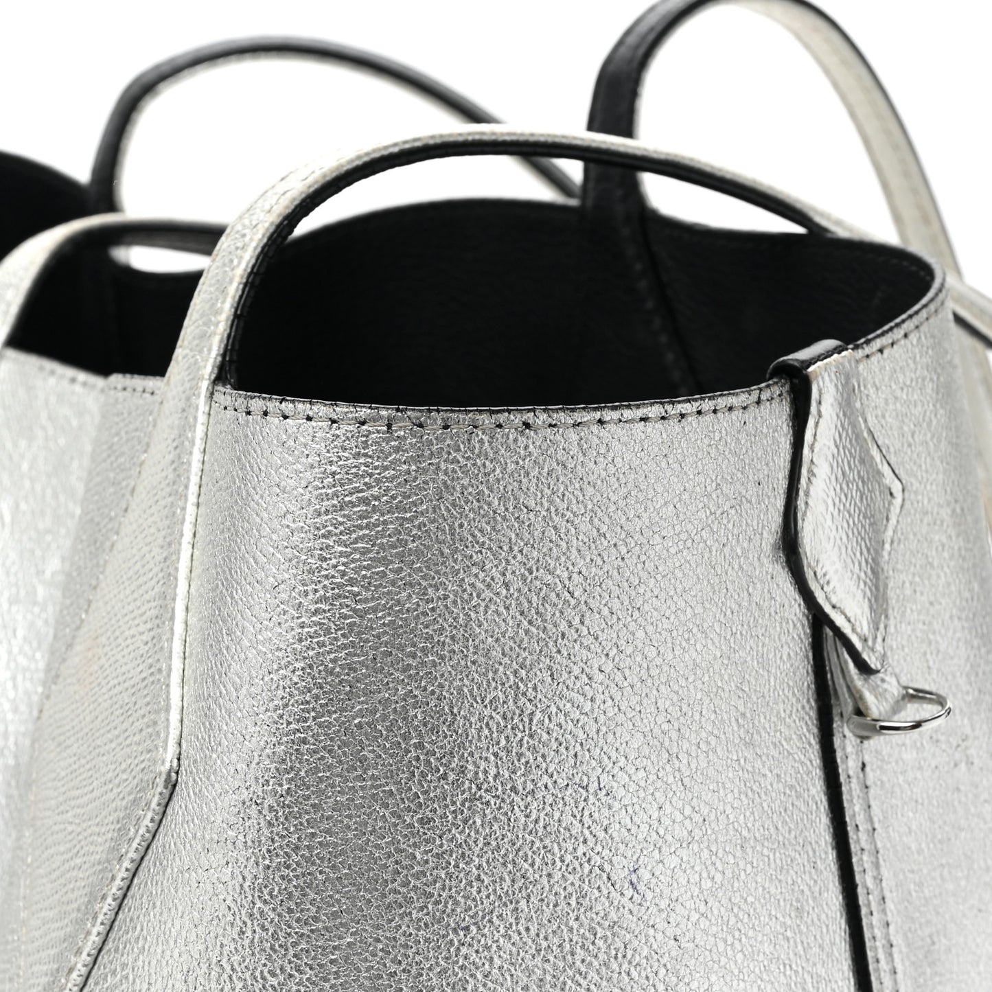 Grained Calfskin Medium Yris Shopper Tote Black