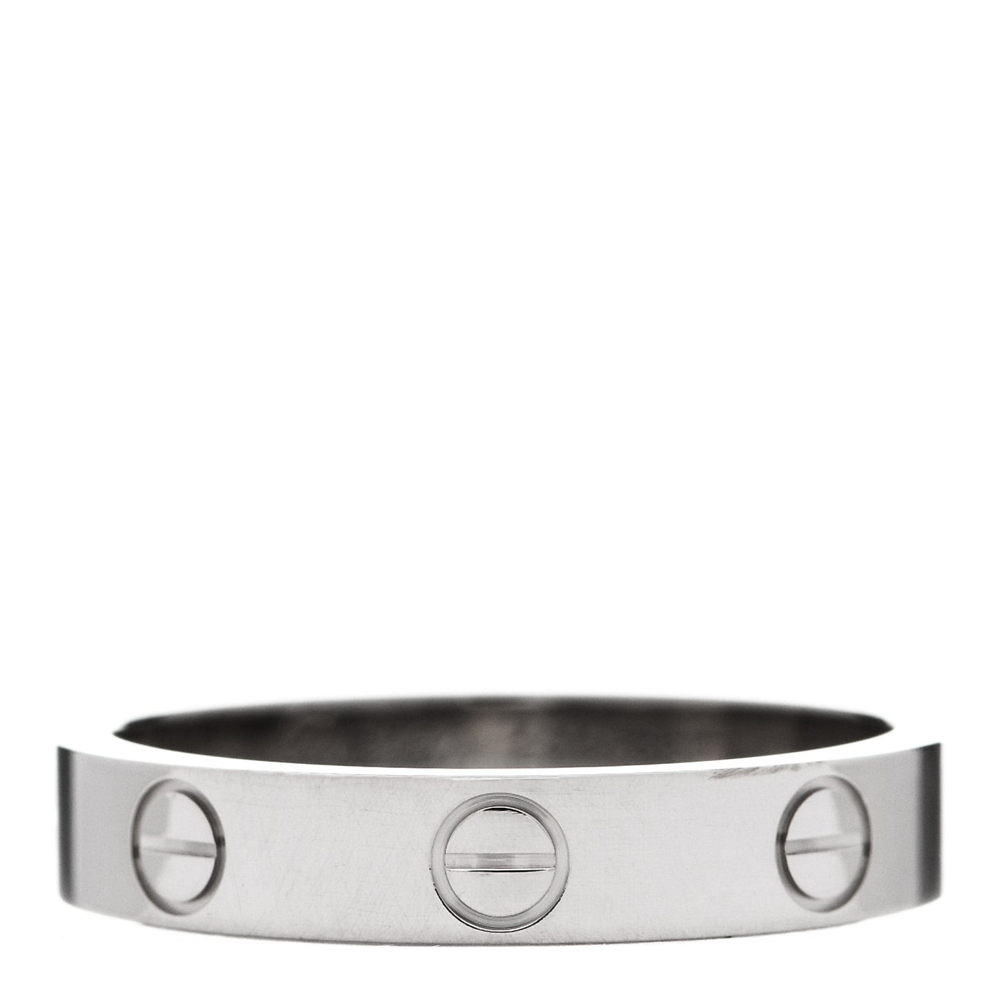 18K White Gold 3.5mm LOVE Wedding Band Ring 53 6.5