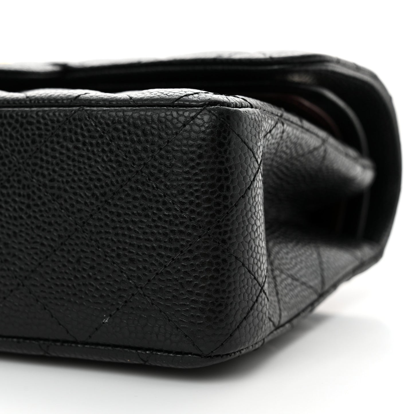 Caviar Quilted Small Double Flap Black