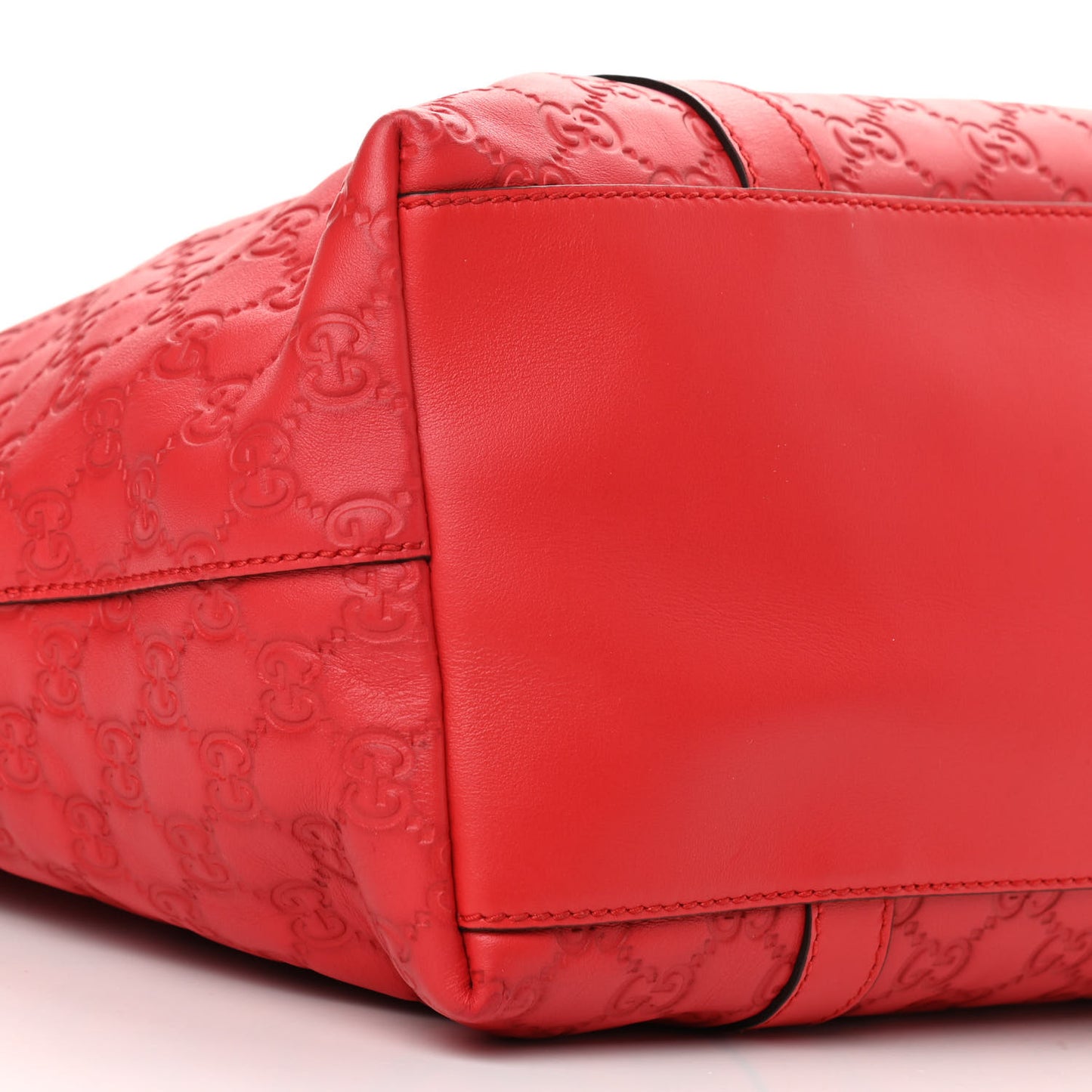 Guccissima Large GG Charm Convertible Dome Satchel Red