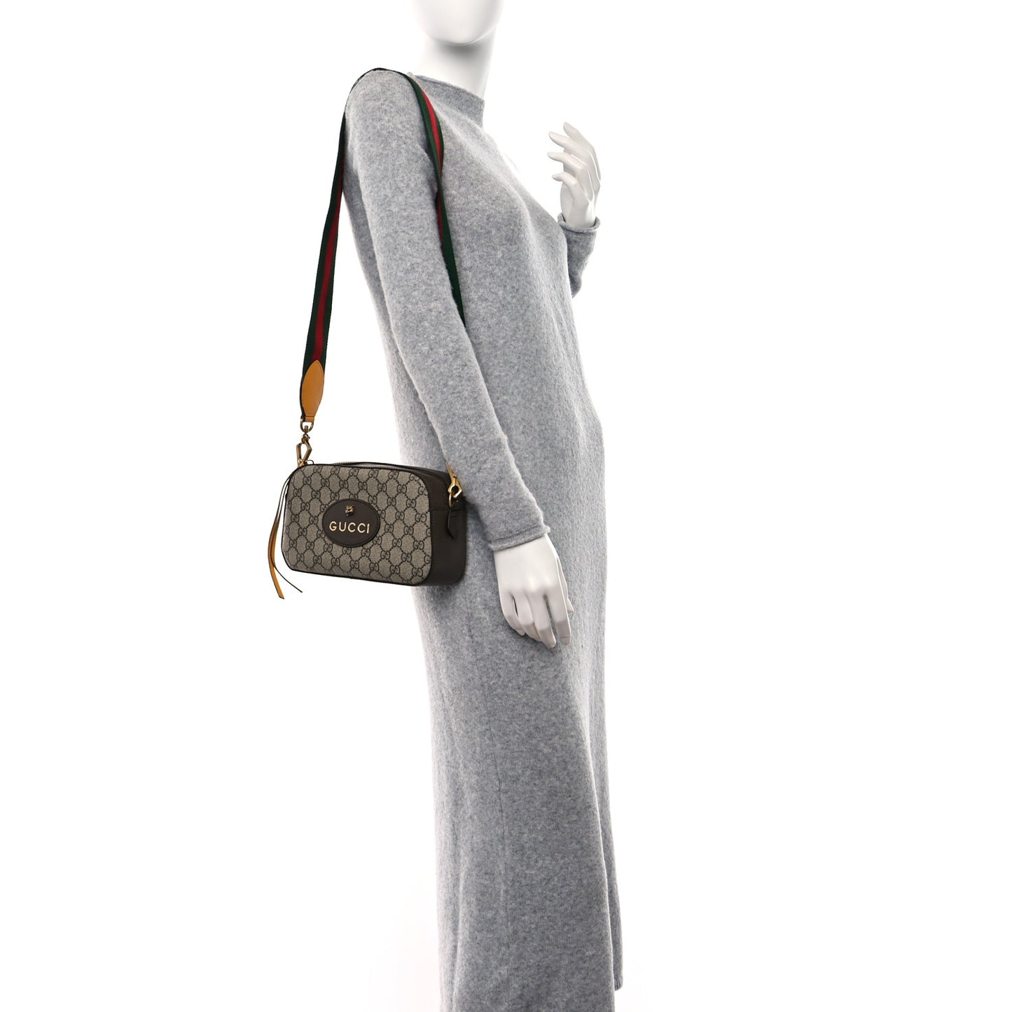 GG Supreme Monogram Web Neo Vintage Shoulder Bag Beige New Acero Crop