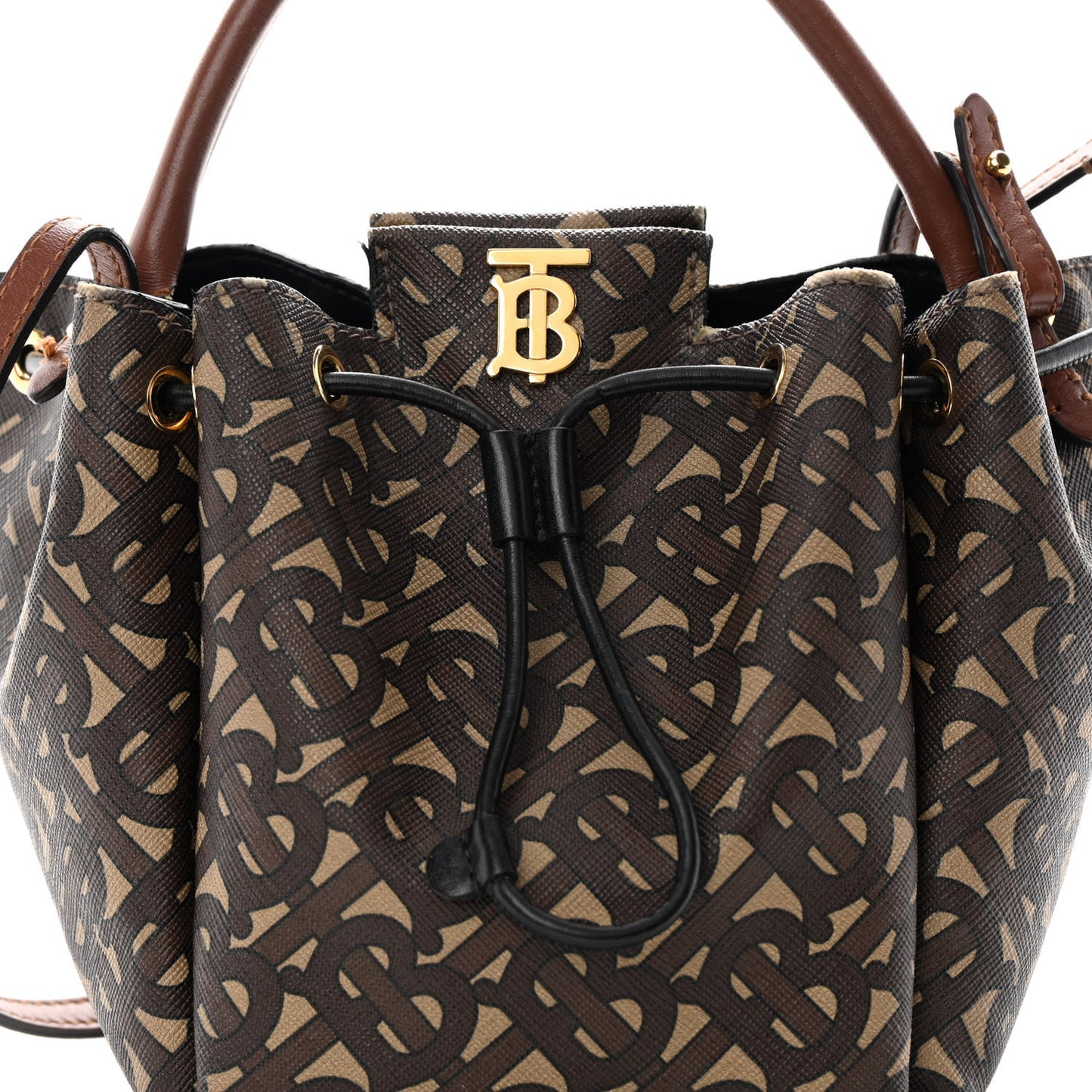 E-canvas Monogram TB Bucket Bag Bridle Brown