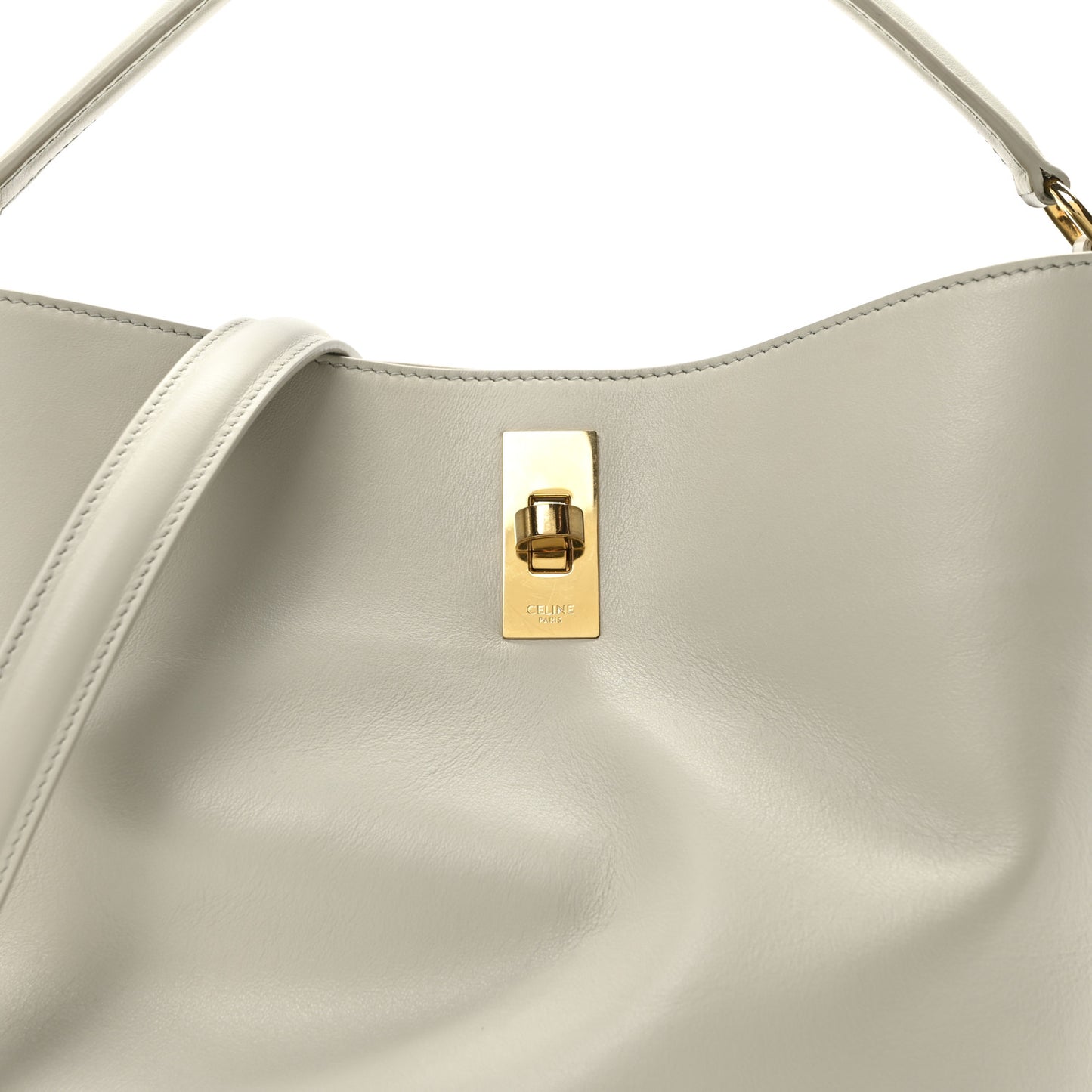 Smooth Calfskin Bucket 16 Light Stone