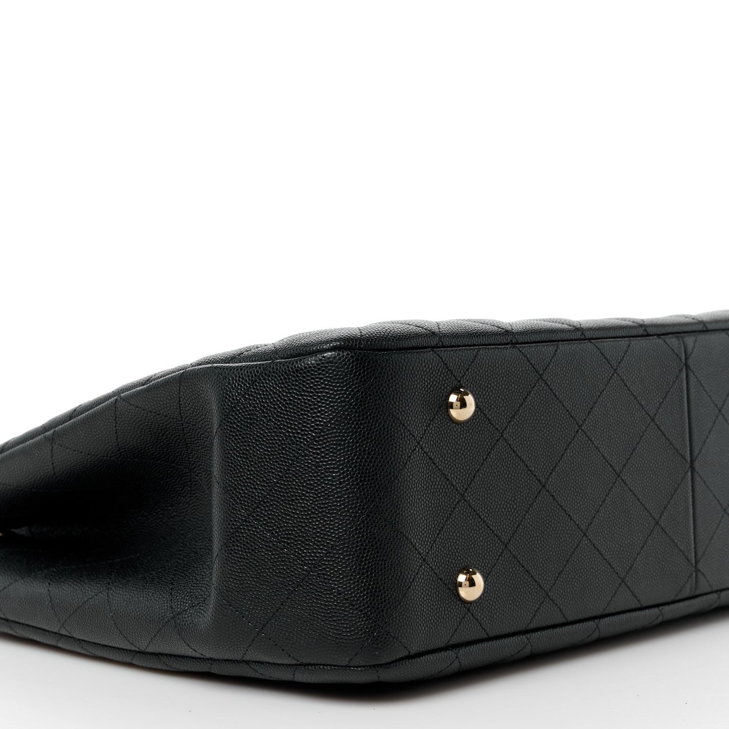 Caviar Quilted Large Shopping Tote Black