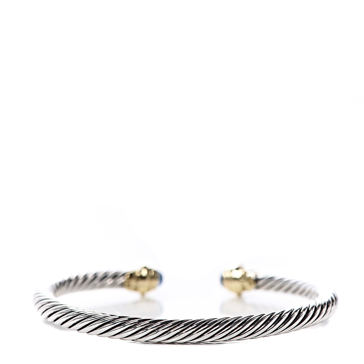 Sterling Silver 18K Yellow Gold Blue Sapphire 4mm Cable Kids Birthstone Bracelet