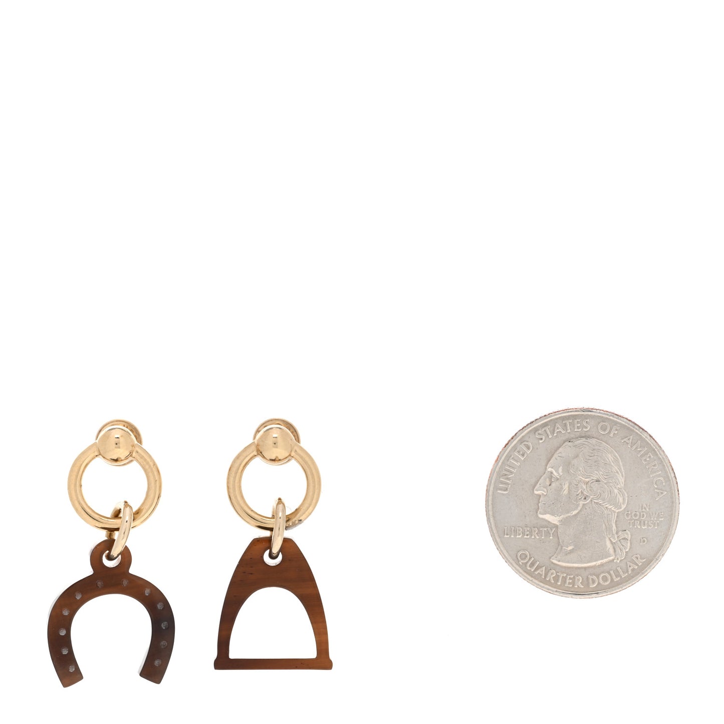 Permabrass Buffalo Horn Amulettes Equestre Earrings