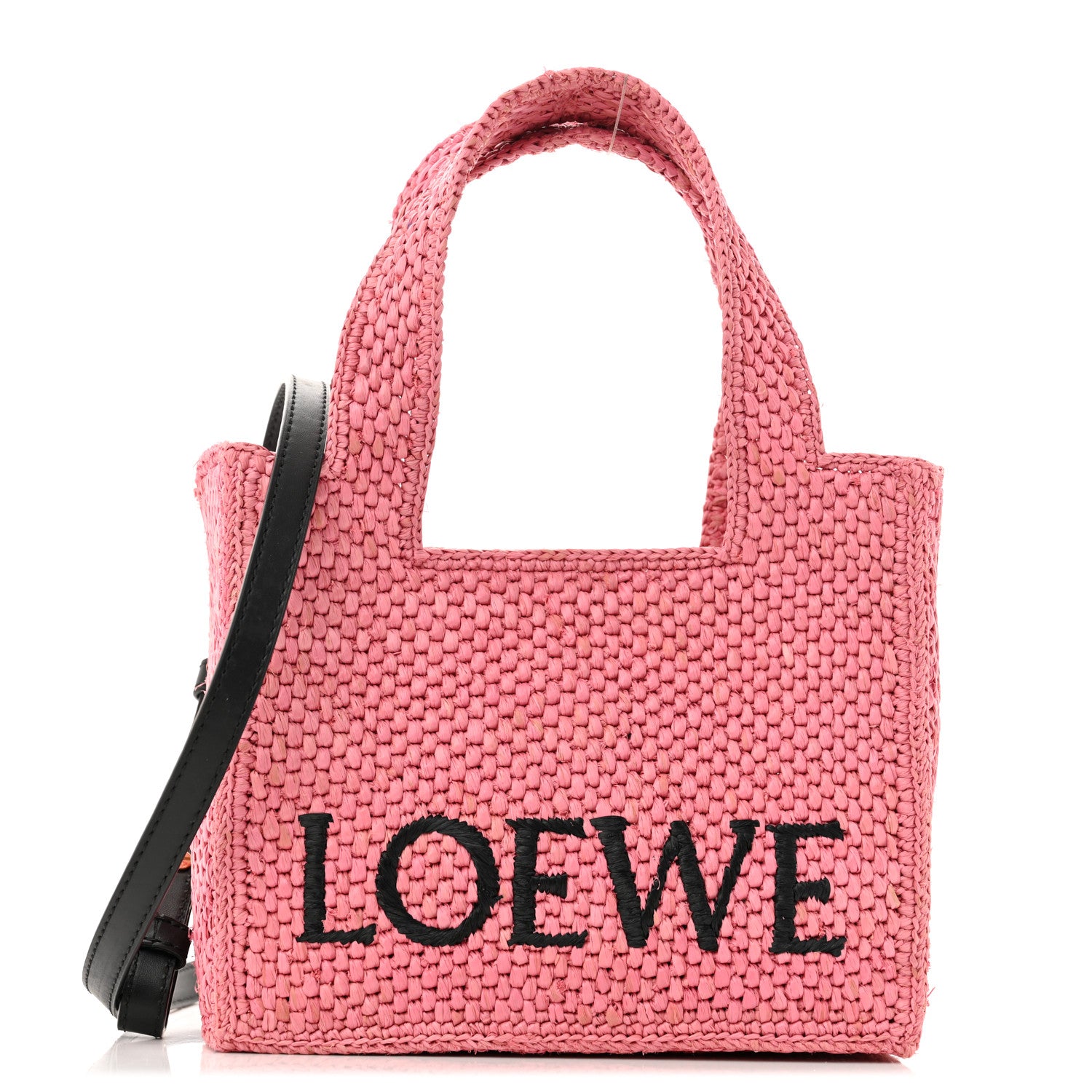 LOEWE フォントトート サンセットピンク ラフィア ロゴ かごバッグ Loewe X PAULA'S IBIZA Raffia Font Tote Sunset Pink 1657917