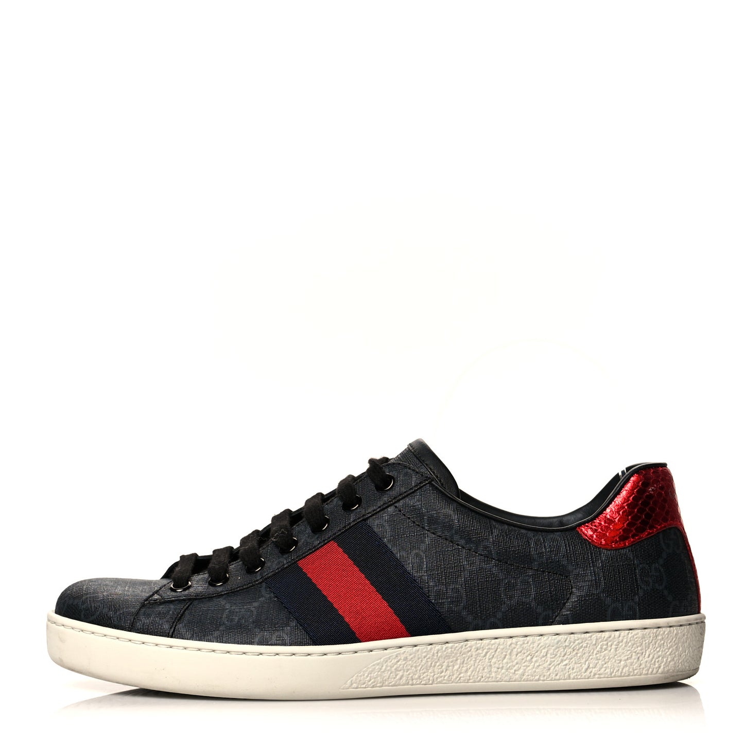 GG Supreme Monogram Ayers Web Mens New Ace Sneakers 8 Black