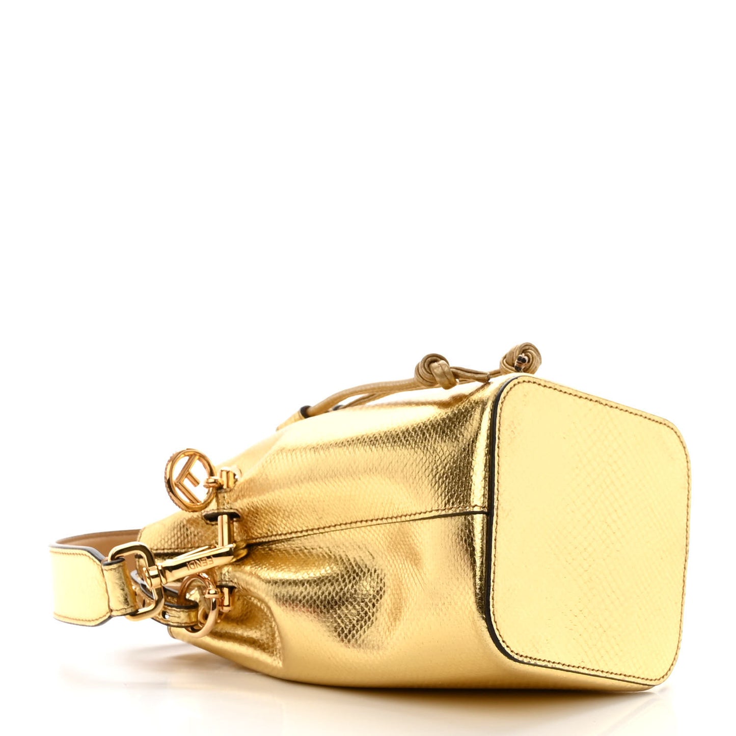 Karung Crystal F is Fendi Mini Mon Tresor Bucket Bag Gold