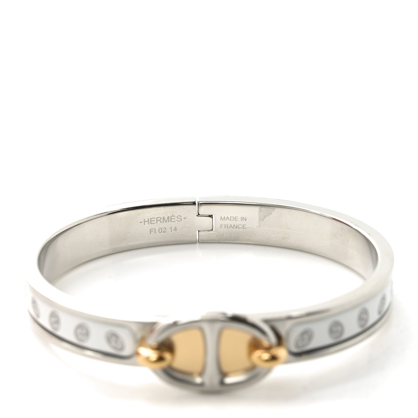 Enamel Mini Farandole Clic Chaine D'Ancre Bracelet PM Platine White