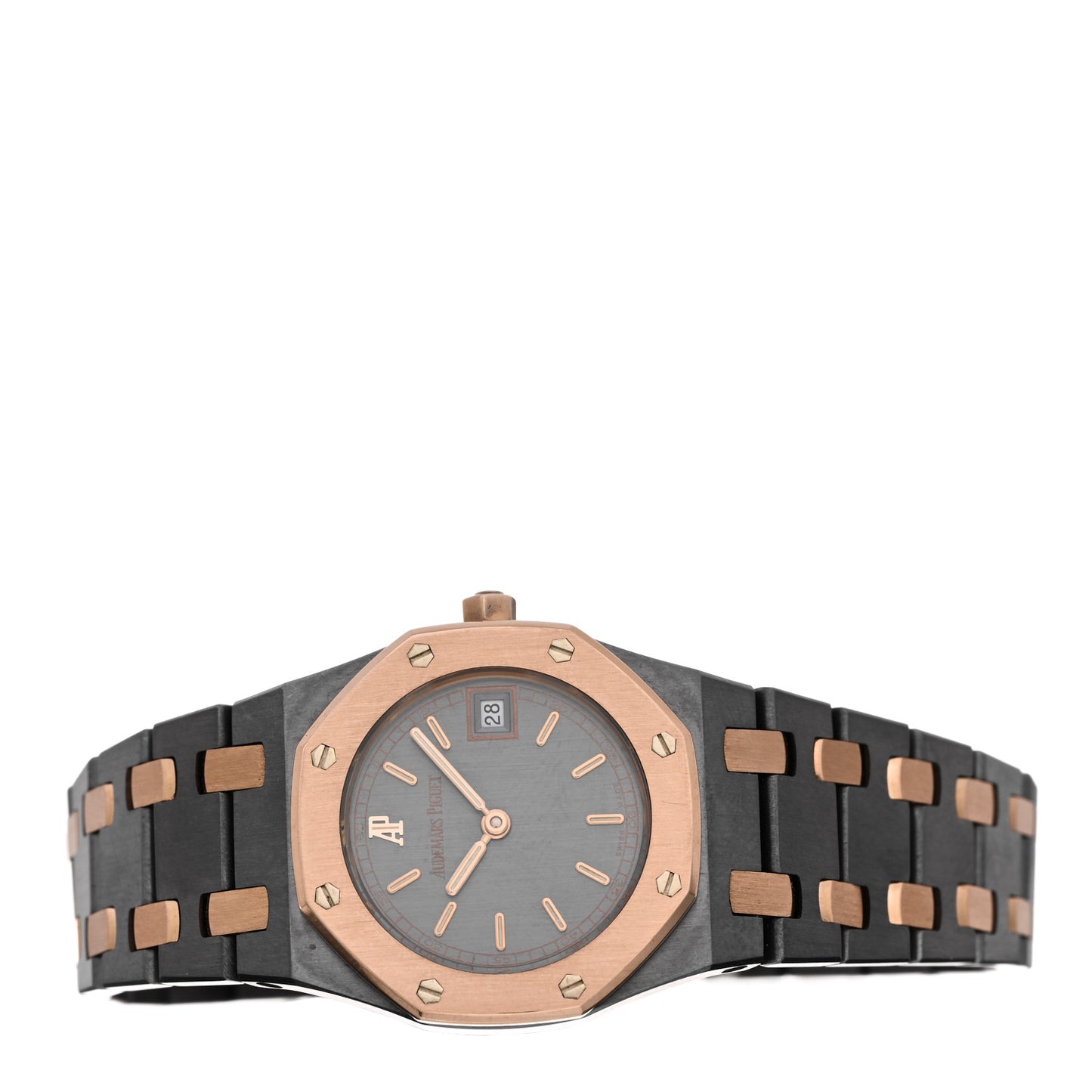 Tantalum 18K Rose Gold 25mm Royal Oak Quartz Watch Grey 66270TR