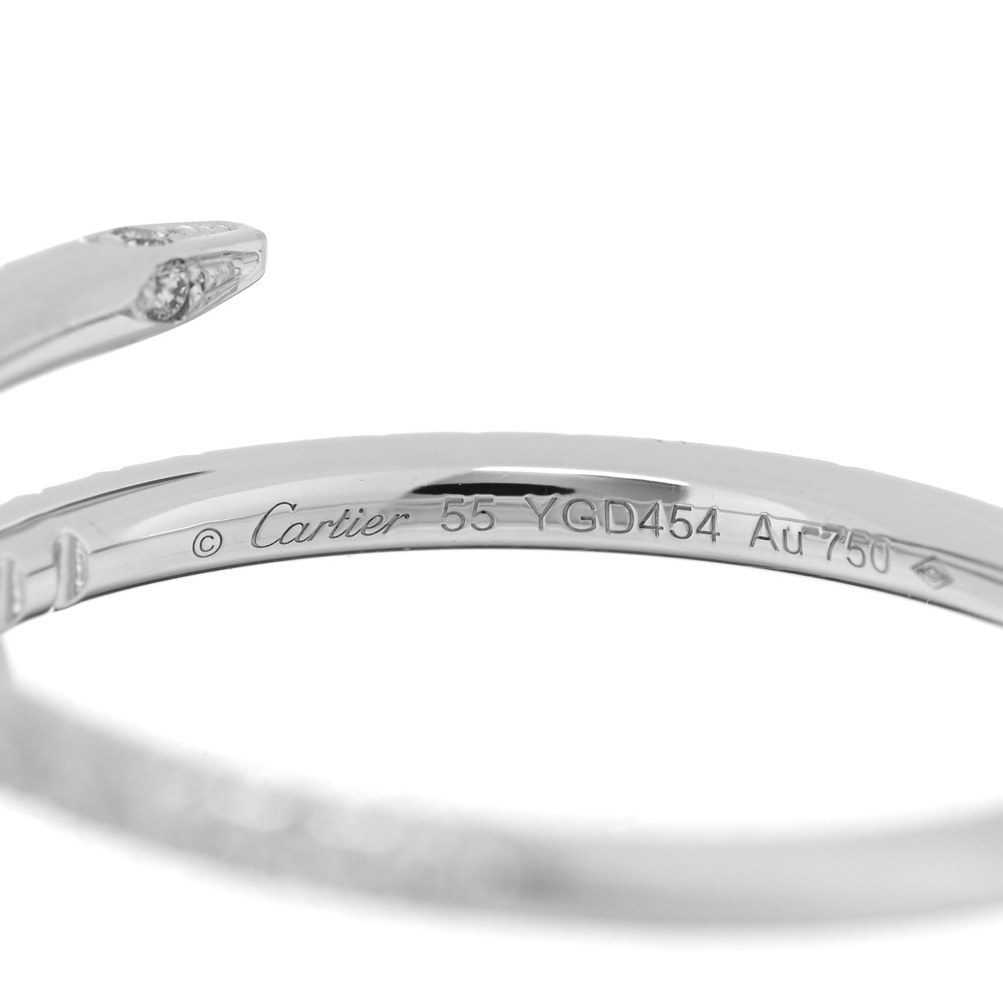 18K White Gold Diamond Juste Un Clou Paved Ring 55 7.25