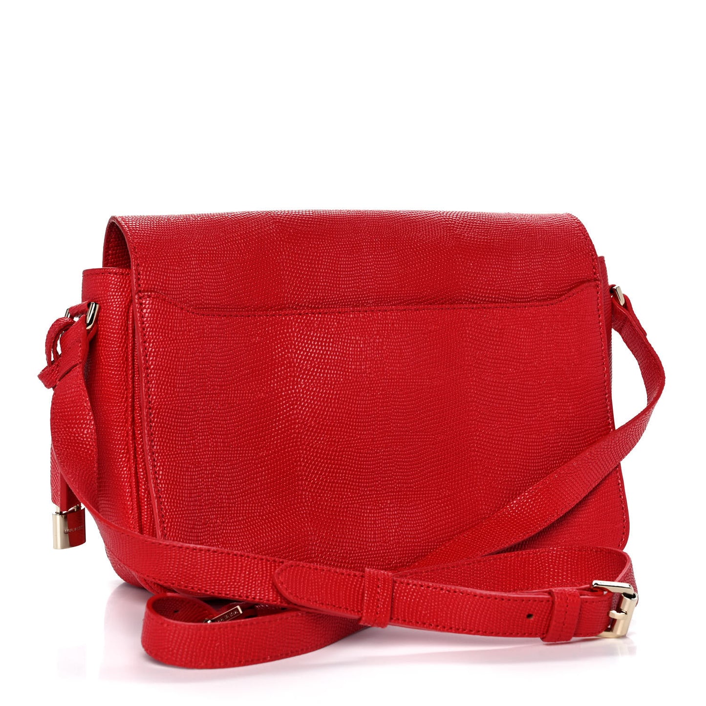 Lizard Embossed Calfskin Bayswater Shoulder Bag Bright Red
