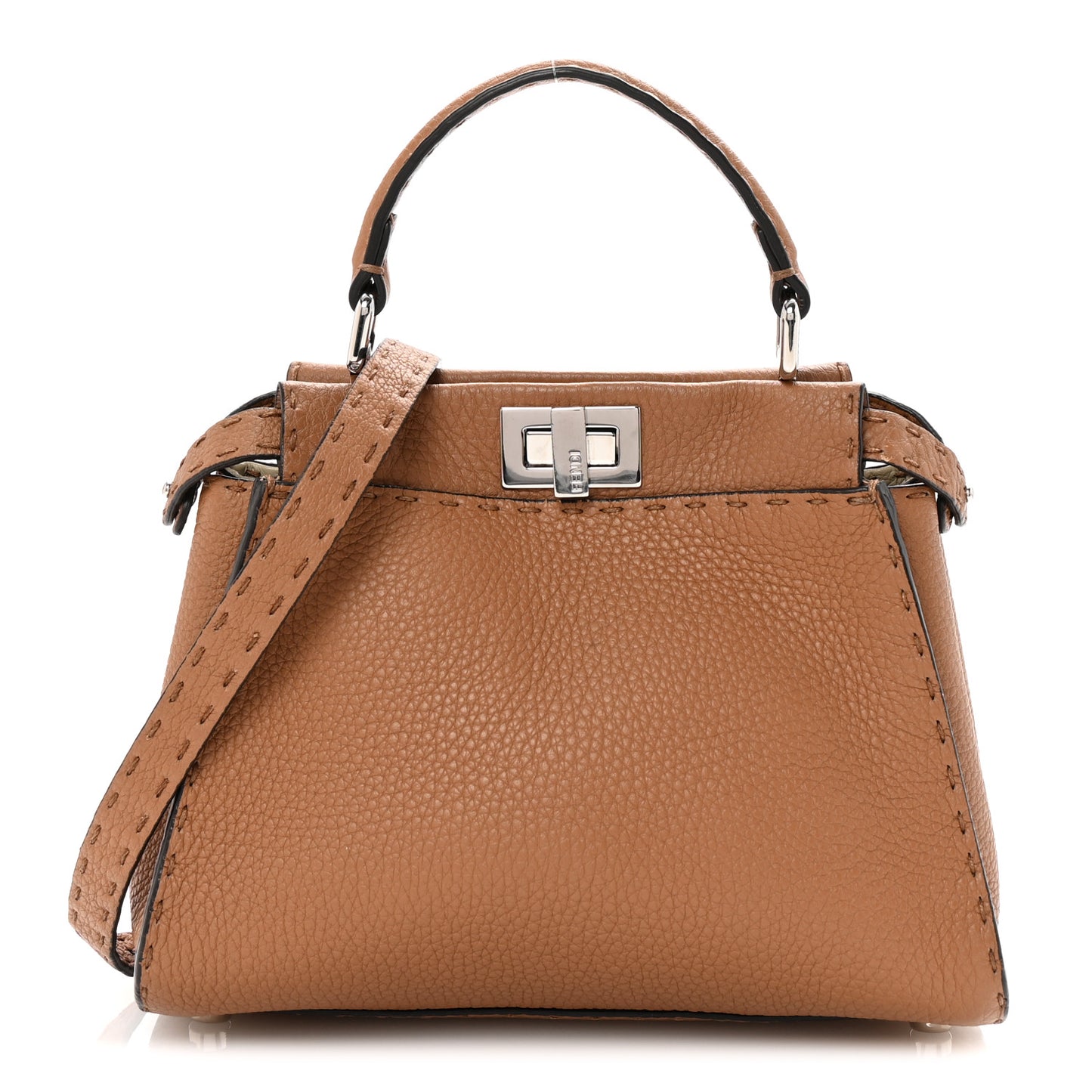 Cuoio Romano Selleria Bi-Color Mini Peekaboo Iconic Satchel Mou Milk