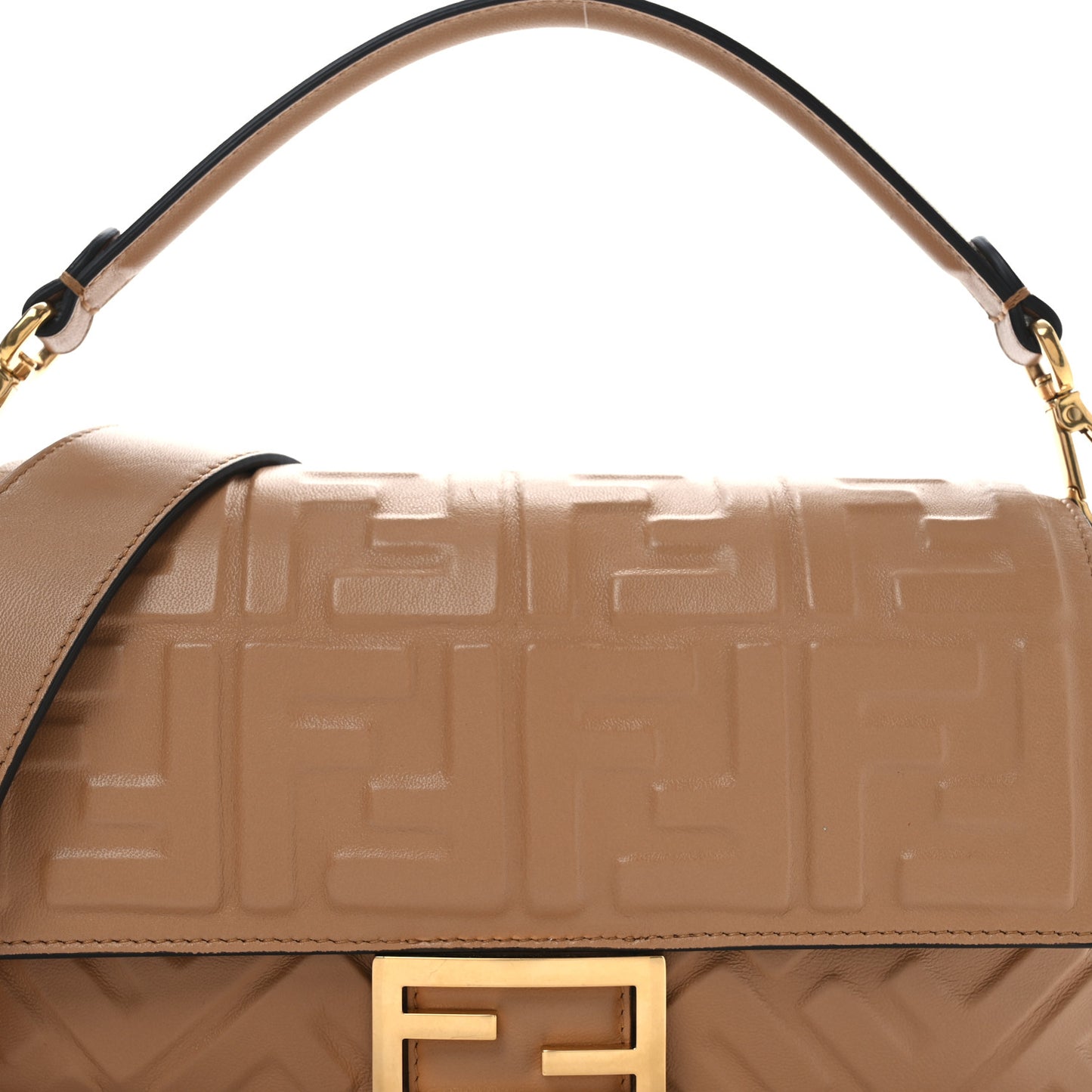 Nappa FF 1974 Embossed Baguette Miele Scuro