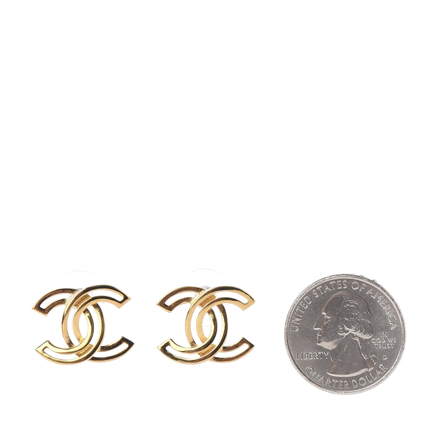 Metal Obazine CC Earrings Gold