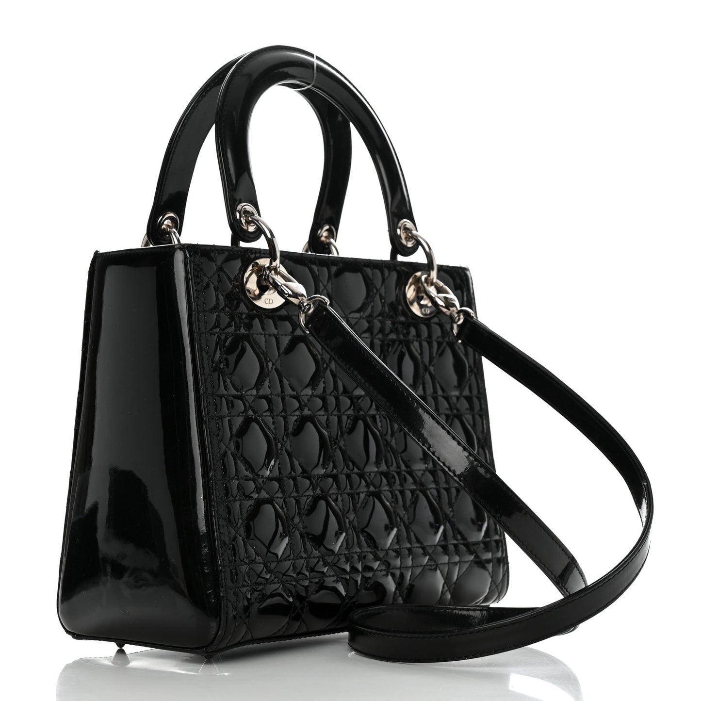 Patent Cannage Medium Lady Dior Black
