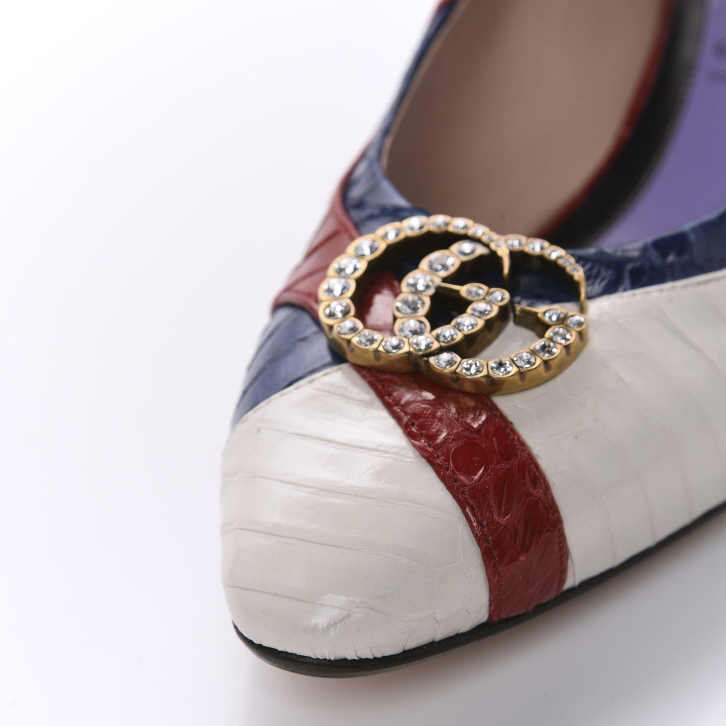 Snakeskin Crystal Double G Pumps 38 Multicolor