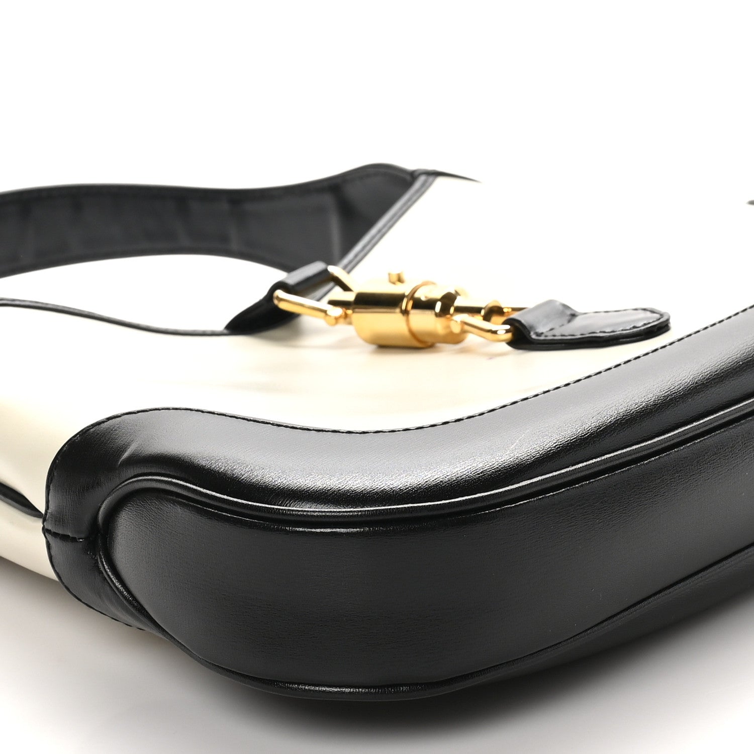 Gucci Boarded Dyana Lux Calfskin Bi-Color Small Jackie 1961 Hobo Mystic White Black 9 of 13