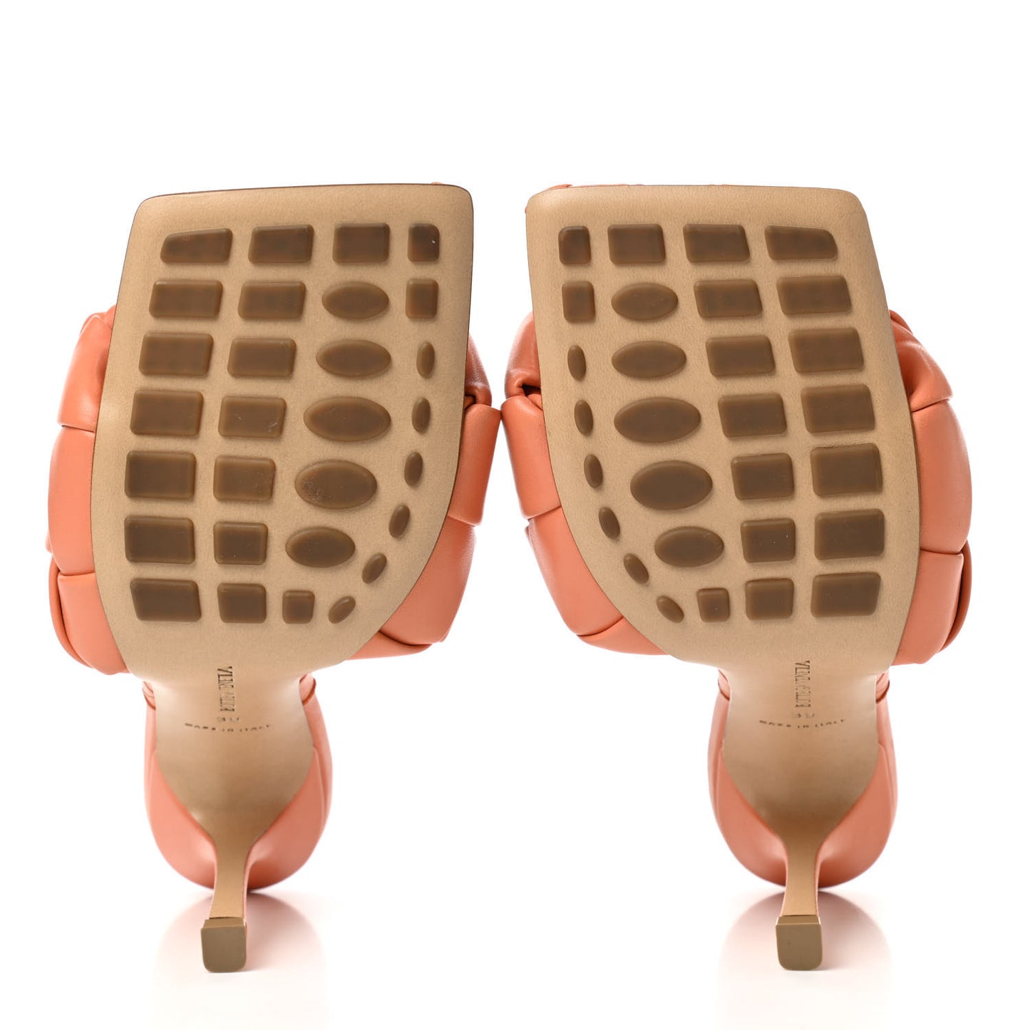 Nappa Maxi Intrecciato Lido Mule Sandals 39 Papaya