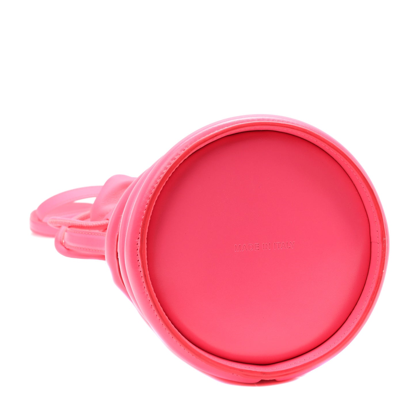 Calfskin The Soft Curve Drawstring Bag Neon Pink