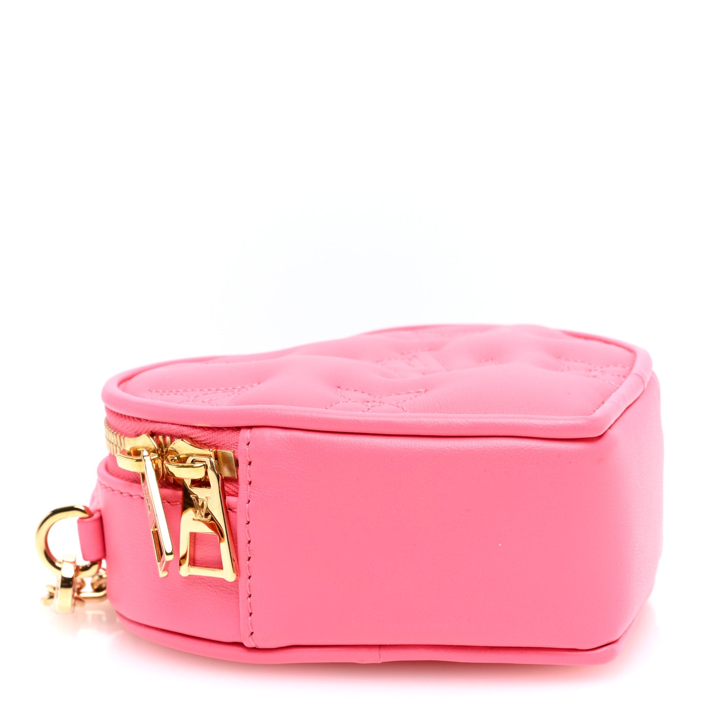 Calfskin Embroidered Monogram Pop My Heart Bag Pouch Dragon Fruit Pink