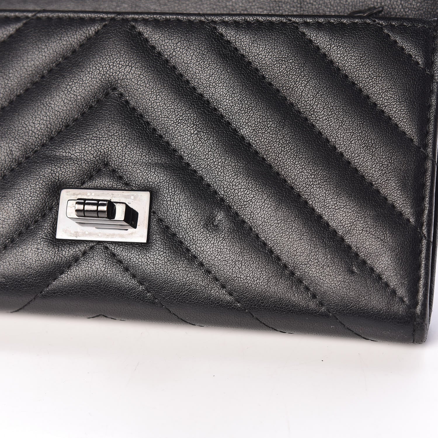 Chanel Sheepskin Chevron Quilted 2.55 Reissue Flap Wallet So Black 10 of 17