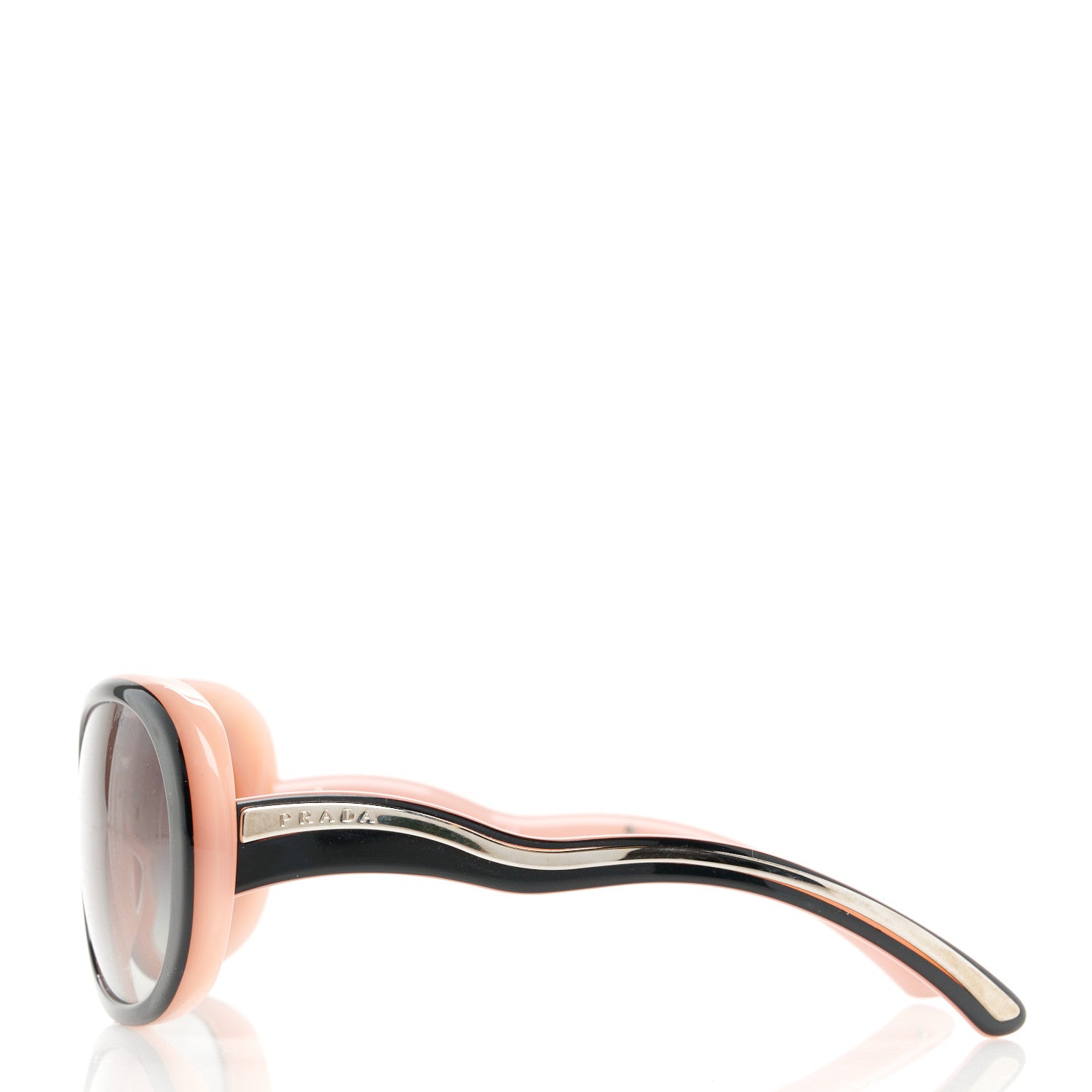 Prada Acetate Round Sunglasses SPR08L Black Pink 3 of 8