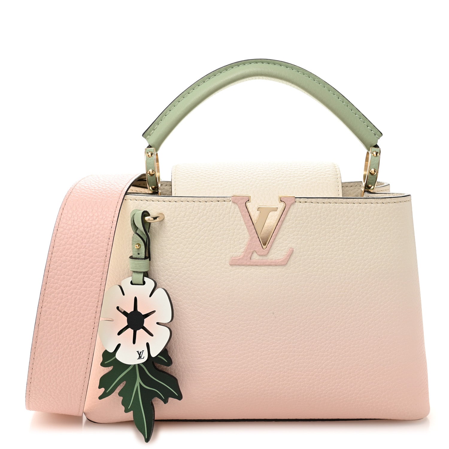 Louis Vuitton Taurillon Gradient Capucines BB Creme Rose Jade
