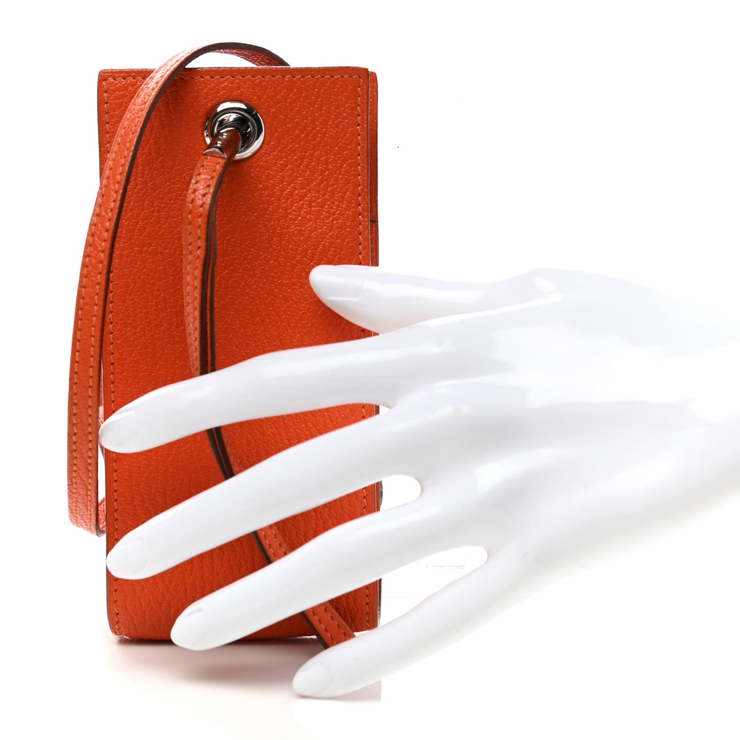 Hermes Chevre Mysore Planet Phone Case Orange 2 of 6