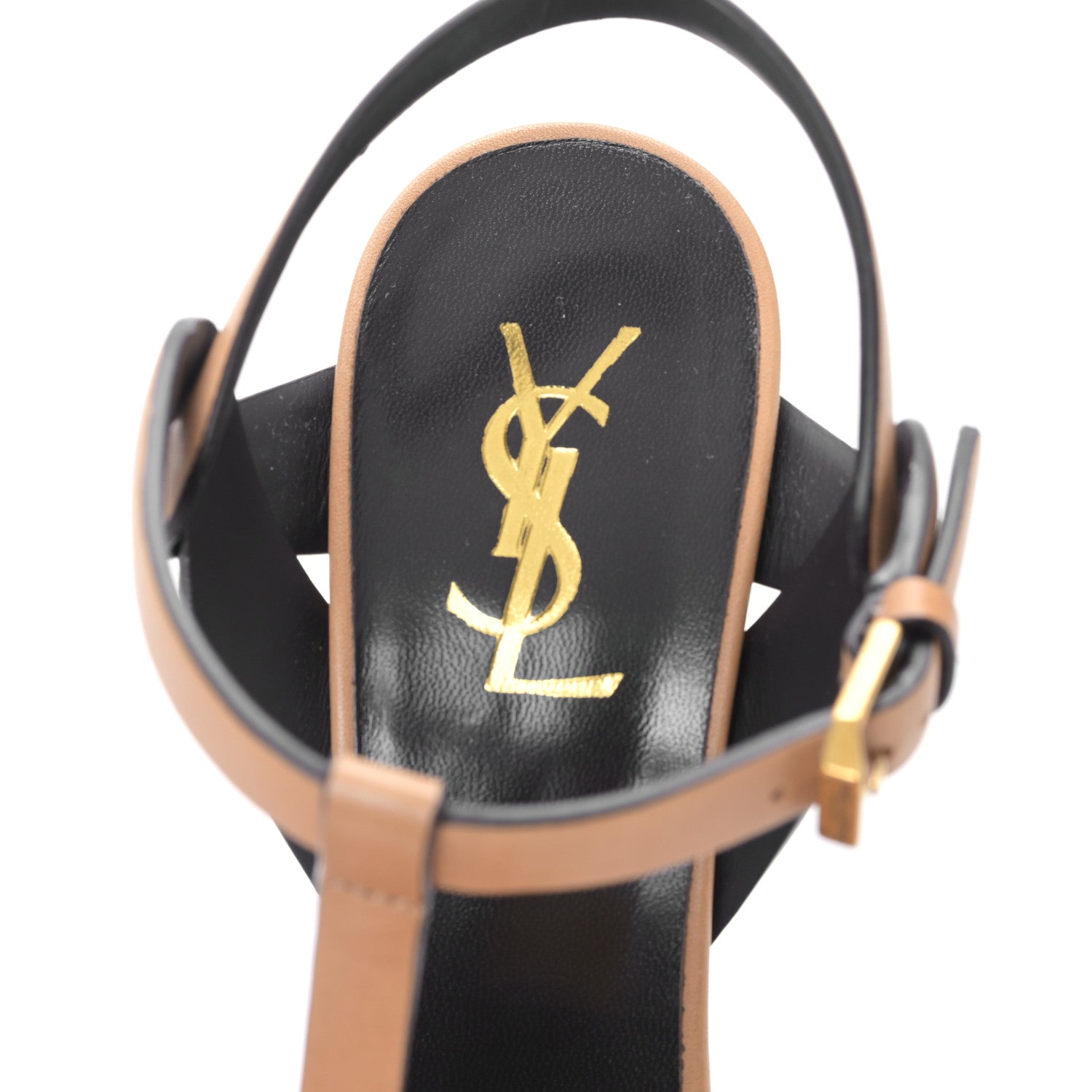 Saint Laurent Calfskin Tribute 105 Platform Sandals 38 Nude Powder 8 of 8