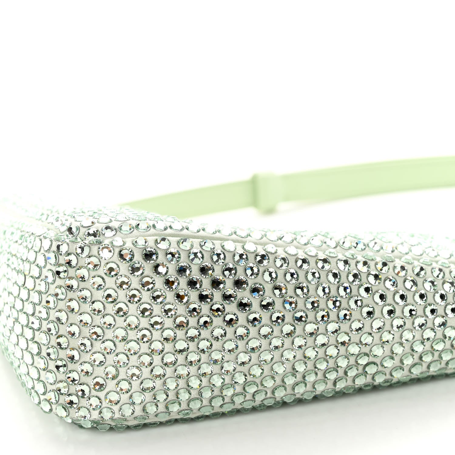 Prada Satin Crystal Triangle Pouch Acqua 10 of 10