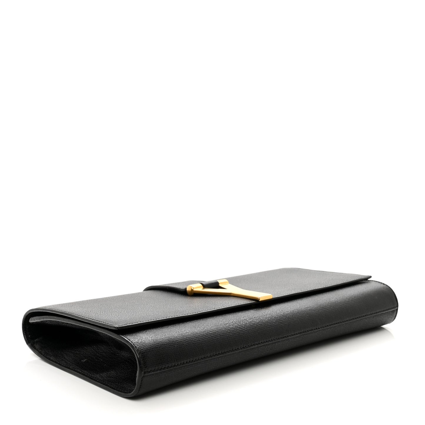 Textured Calfskin Classic Y Ligne Clutch Black