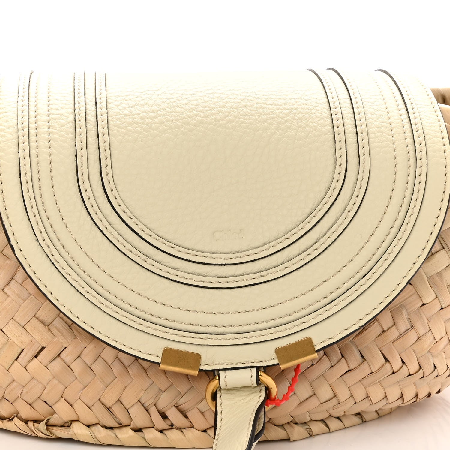 Chloe Raffia Calfskin Marcie Basket White 8 of 10