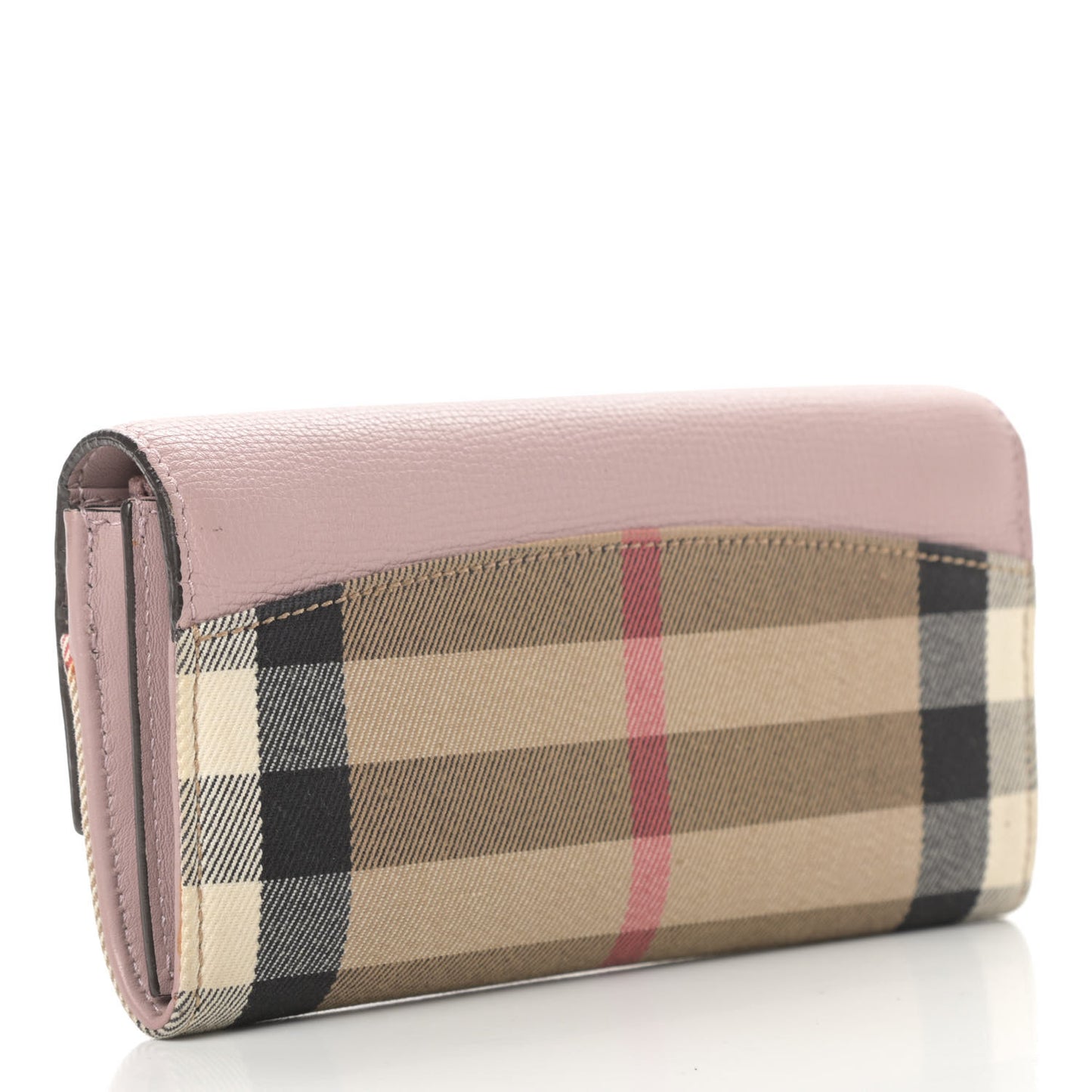 Calfskin House Check Porter Continental Wallet Pale Orchid