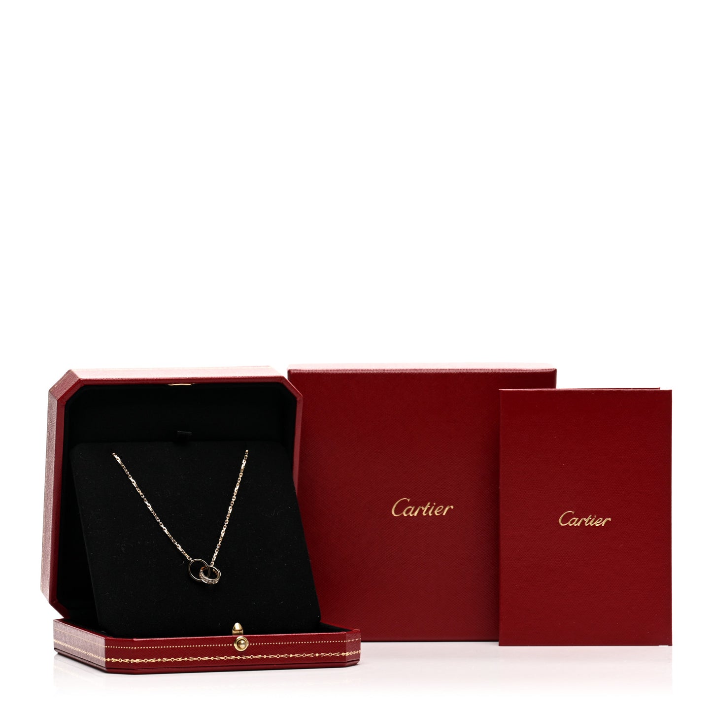 18K Yellow Gold Diamond Interlocking LOVE Necklace